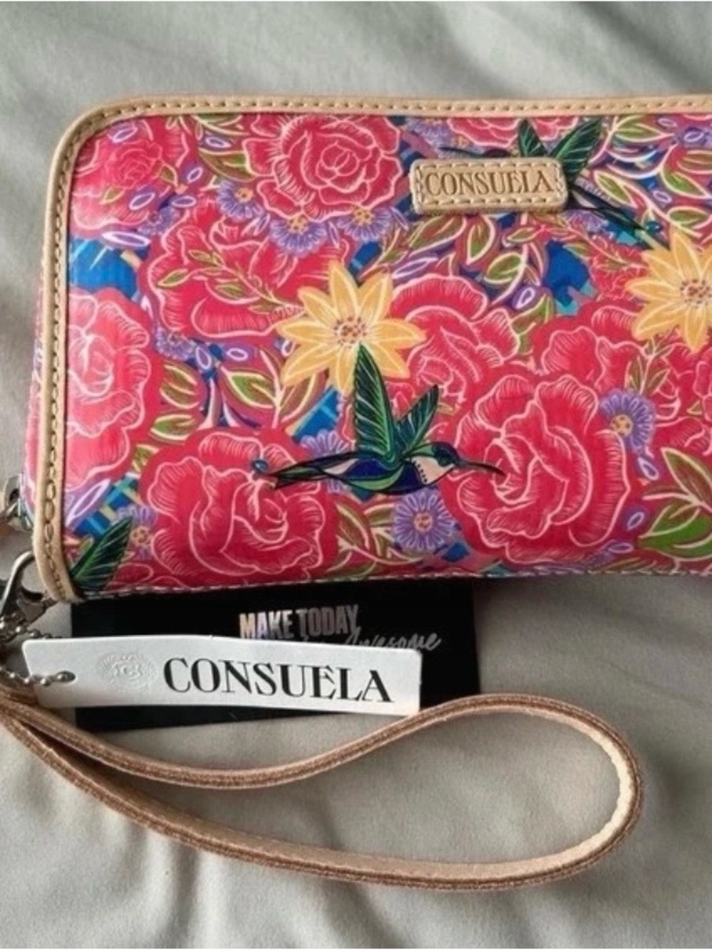 Consuela Multicolor Floral Hummingbird Wristlet